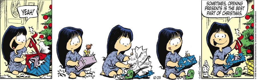 "Sometimes opening presents is the best part of Christmas."