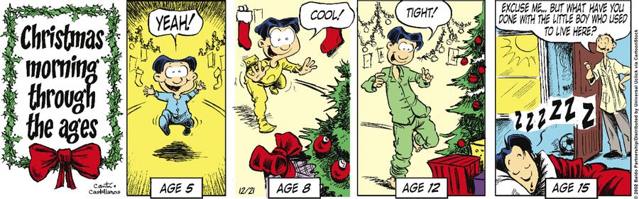 Christmas morning through the ages.