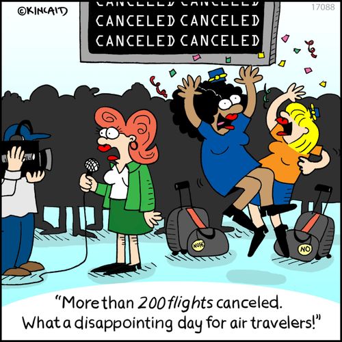 "More than 200 flights canceled. What a disappointing day for air travelers!"
