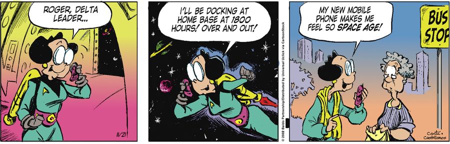 "My new mobile phone makes me feel so space age!"