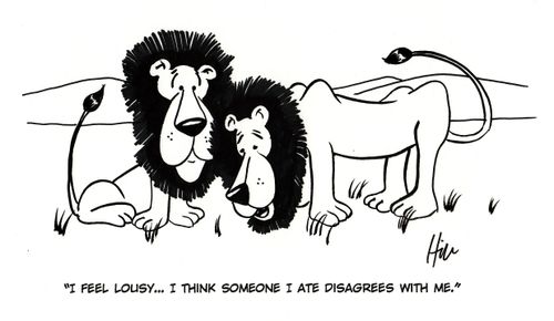 "I feel lousy...I think someone I ate disagree with me."