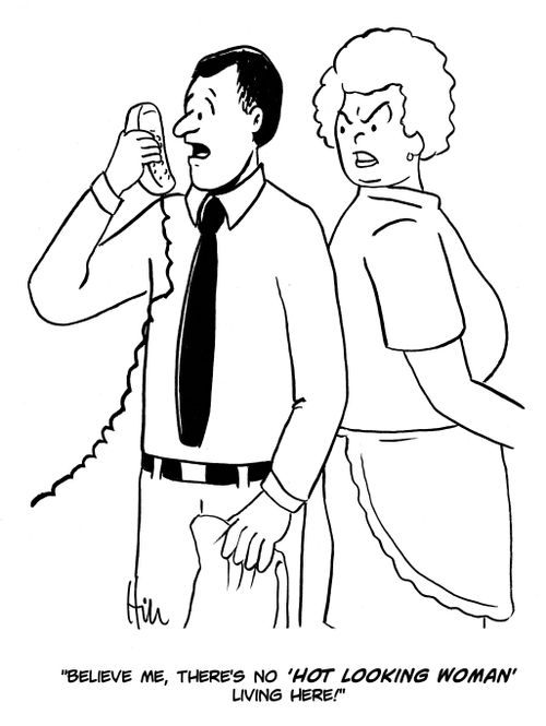 "Believe me, there's no 'Hot Looking Woman' living here!"