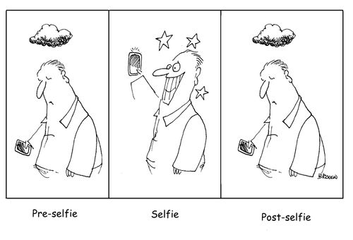 Pre-selfie, Selfie, Post-selfie.
