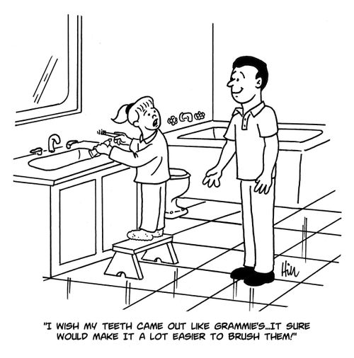 "I wash my teeth came out like Grammie's....it sure would make it a lot easier to brush them!"