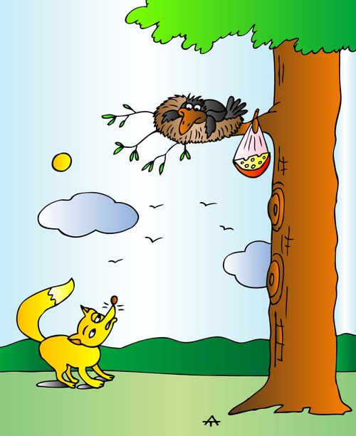 Crow and fox
