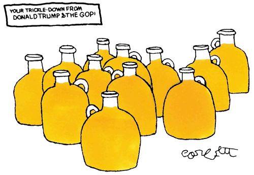 Your trickle-down from Donald Trump & the GOP!  (Jugs of urine)