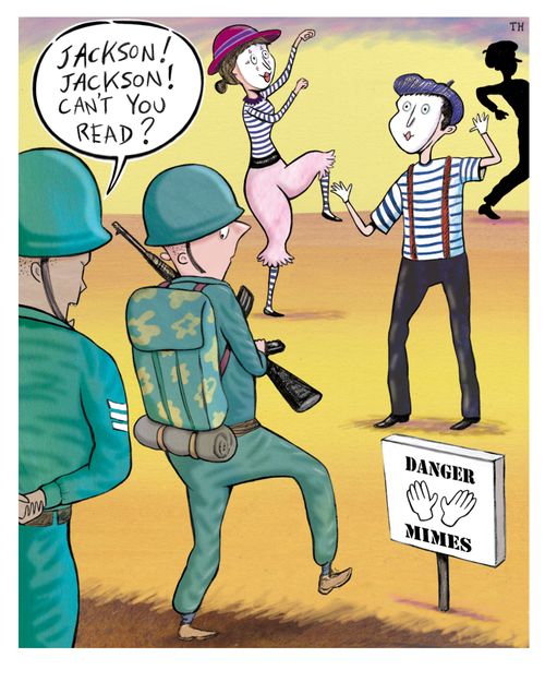 A soldier about to enter a Mime field.