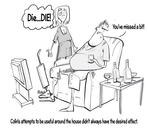 Colin attempts to be useful around the house didn't always have the desired effect.