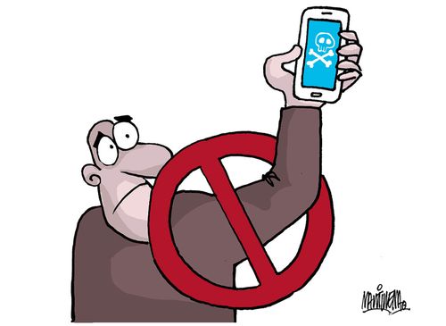 Viruses on mobile phones.