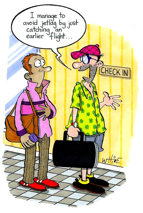 "I manage to avoid jetlag by just catching an earlier flight..."