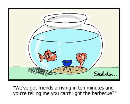 "We've got friends arriving in ten minutes and you're telling me you can't light the barbecue?"
