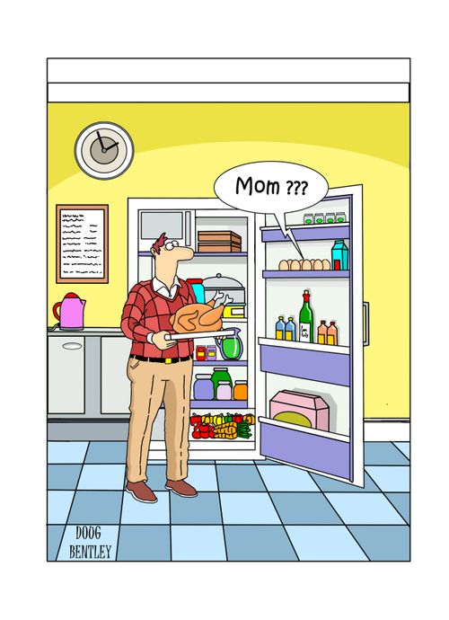 Egg in refrigerator notices Mom is now a roast chicken