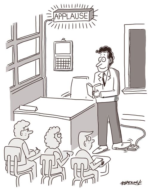Teacher turns on Applause Sign
