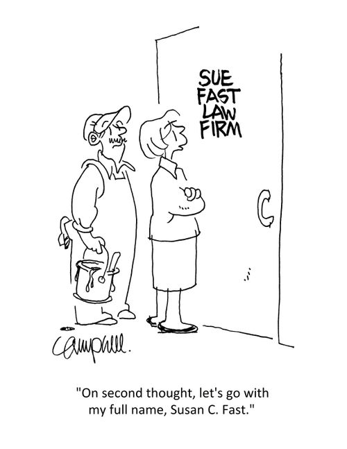 "On second thought, let's go with my full name, Susan C. Fast."