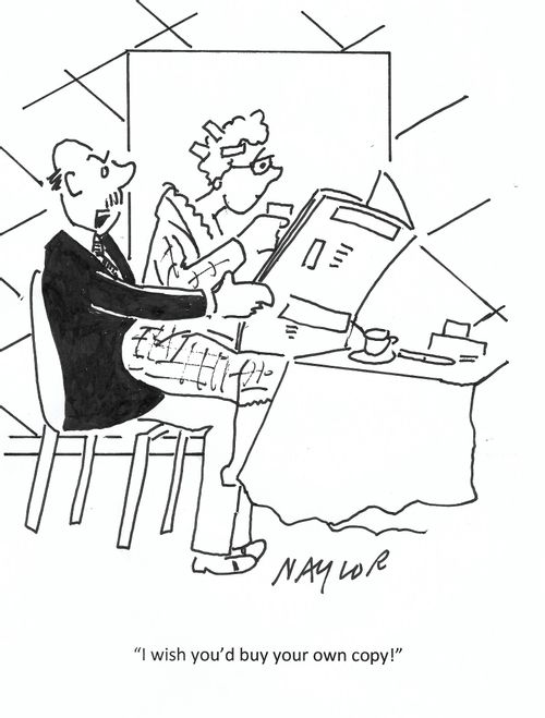 "I wish you'd buy your own copy!"