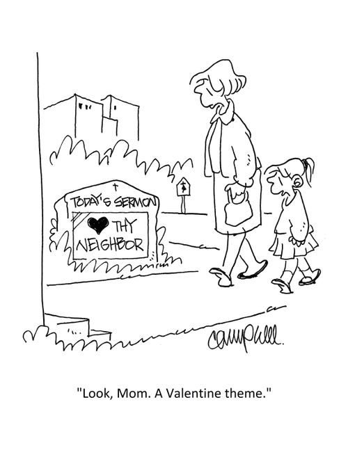 "Look, Mom. A Valentine theme."