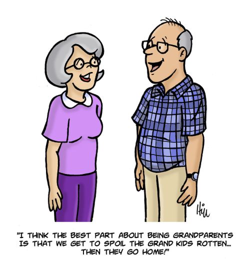 "I think the best part about being grandparents is tat we get to spoil the grand kids rotten...then they go home!"
