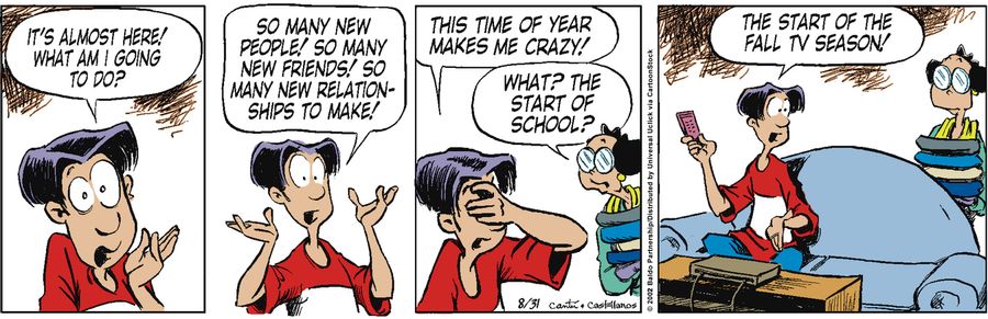 "It's almost here! What am I going to do? So many new people! So many new friends! So many new relationships to make!"