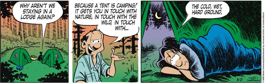 "Why aren't we staying in a lodge again?"