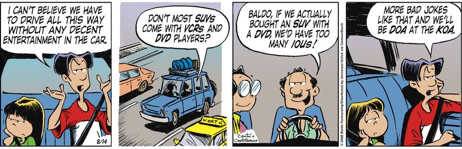 "I can't believe we have to drive all this way without any decent entertainment in the car."