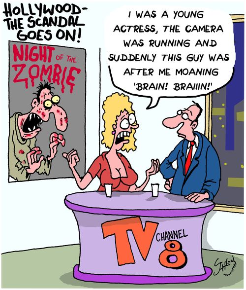 "I was a young actress, the camera was running and suddenly this guy was after me moaning 'brain! braiin!'"