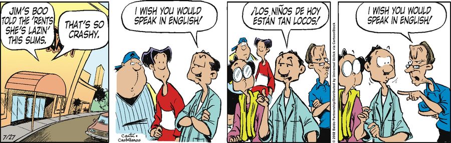 "Jim's boo told the 'rents she's lazin' this sums."