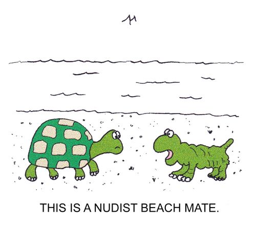 This is a Nudist Beach mate.