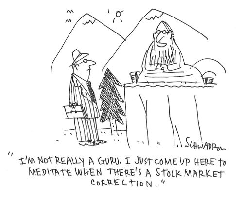 "I'm not really a guru. I just come up here to meditate when there's a stock market correction."