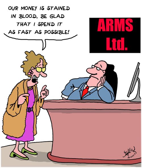 "Our money is stained in blood, be glad that I spend it as fast as possible!"