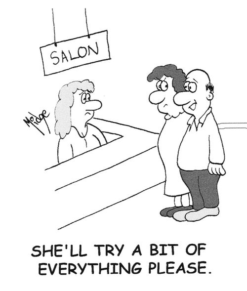 "She'll try a bit of everything please."