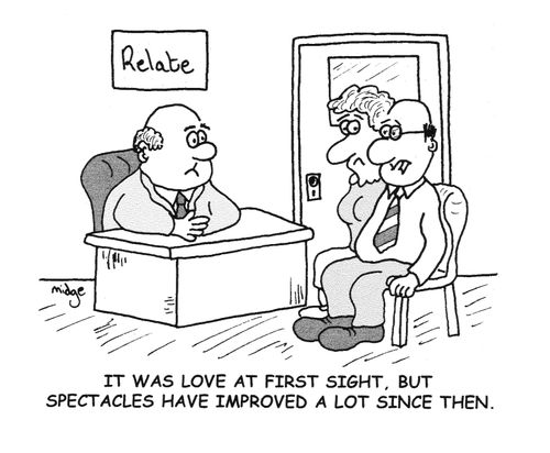 "It was love at first sight, but spectacles have improved a lot since then."