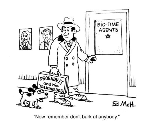 "Now remember don't bark at anybody."