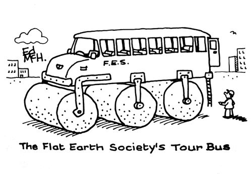 The Flat Earth Society's Tour Bus
