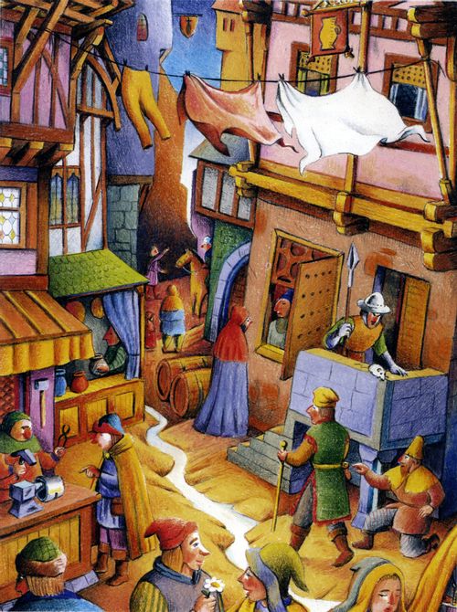 A town in the middle ages.