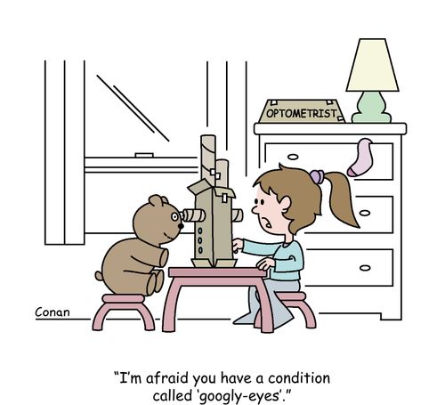 "I'm afraid you have a condition called 'googly-eyes'."