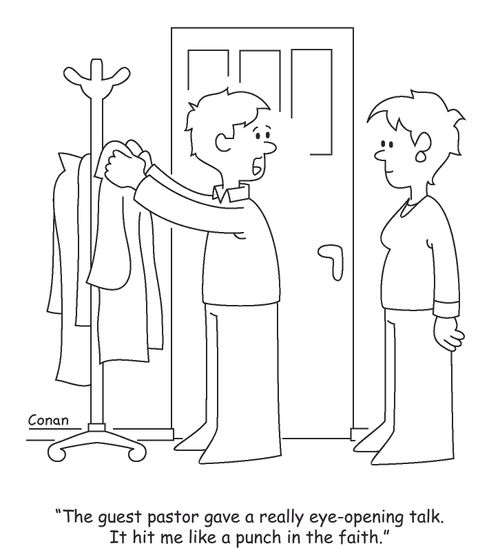 "The guest pastor gave a really eye-opening talk. It hit me like a punch in the faith."