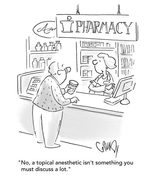 "No, a topical anesthetic isn't something you must discuss a lot."
