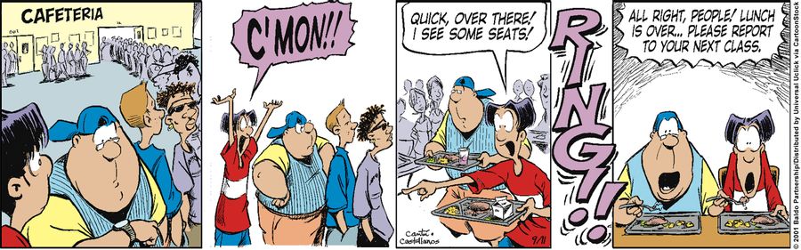 "All right, people! Lunch is over...please report to your next class."