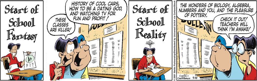 Start of school fantasy vs. reality