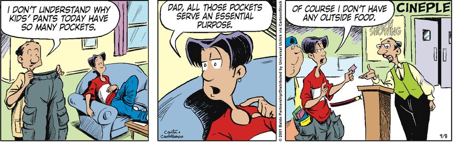 "I don't understand why kids' pants have so many pockets."