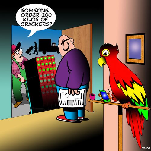 "Someone order 200 kilos of crackers?"