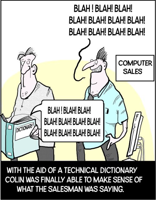 With the aid of a tactical dictionary, and was finally able to make sense of what the salesman was saying.
