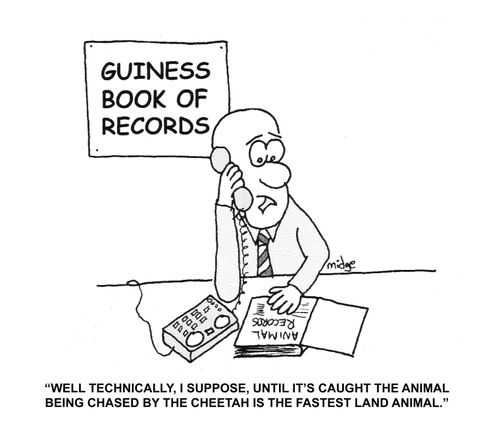 "Well technically, I suppose, until it's caught the animal being chased by the cheetah is the fastest land animal."
