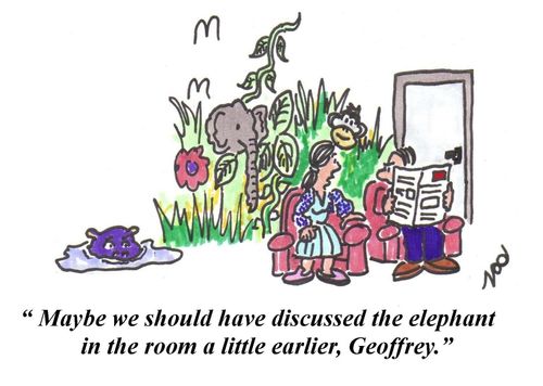 "Maybe we should have discussed the elephant in the room a little earlier, Geoffrey."