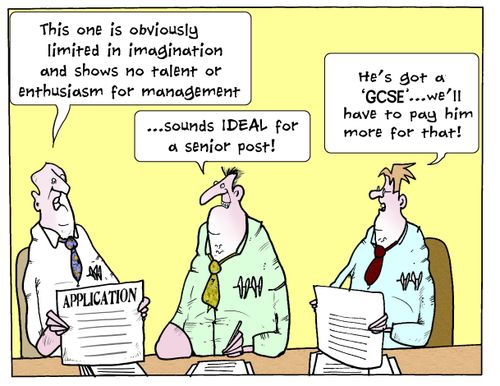 "This one is obviously limited in imagination and shows no talent or enthusiasm for management..."