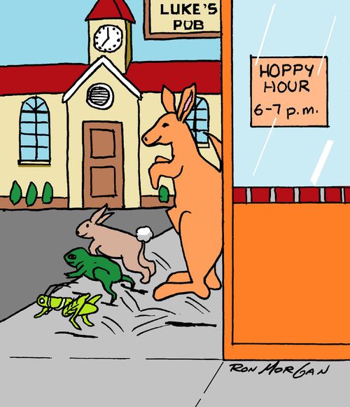Hoppers leave Luke's Pub at the end of Hoppy Hour.