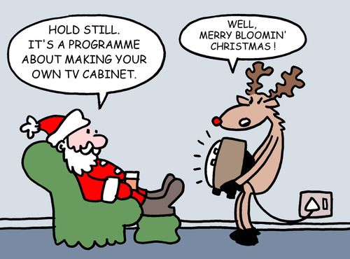 "Hold still, it's a programme about making your own tv cabinet."