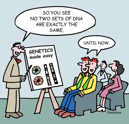 "So you see no two sets of DNA are exactly the same."