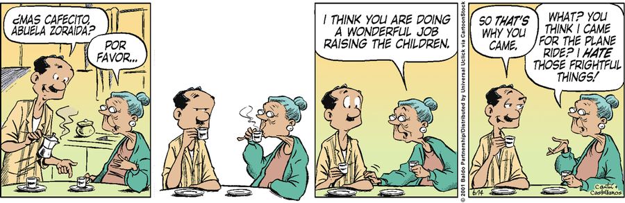 "Mas cafecito Abuela Zoraida?"