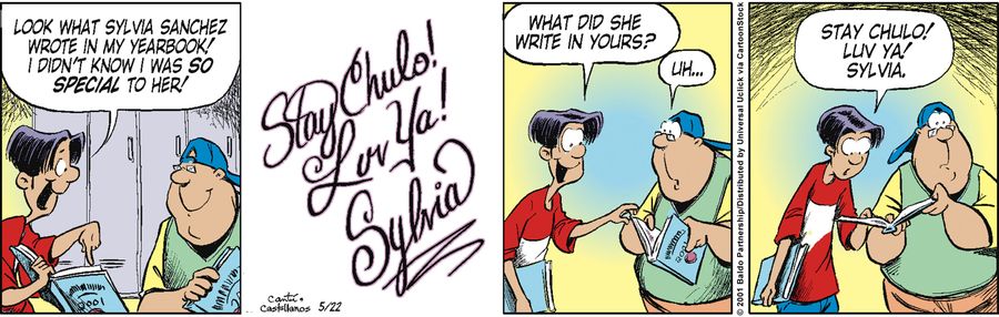"Look what Sylvia Sanchez wrote in my yearbook! I didn't know I was so special to her!"